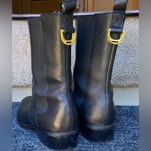 Lauren Ralph Lauren Leather Riding Booties “Mona” Pull On Low Heel Sz 9.5